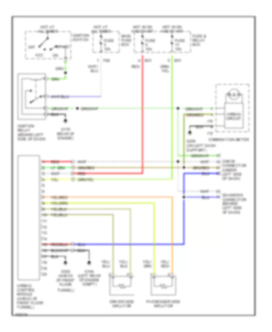 Supplemental Restraint Wiring Diagram for Subaru Forester 1998