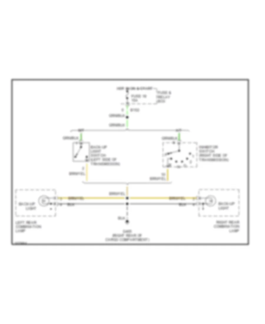 Back up Lamps Wiring Diagram for Subaru Forester L 1998