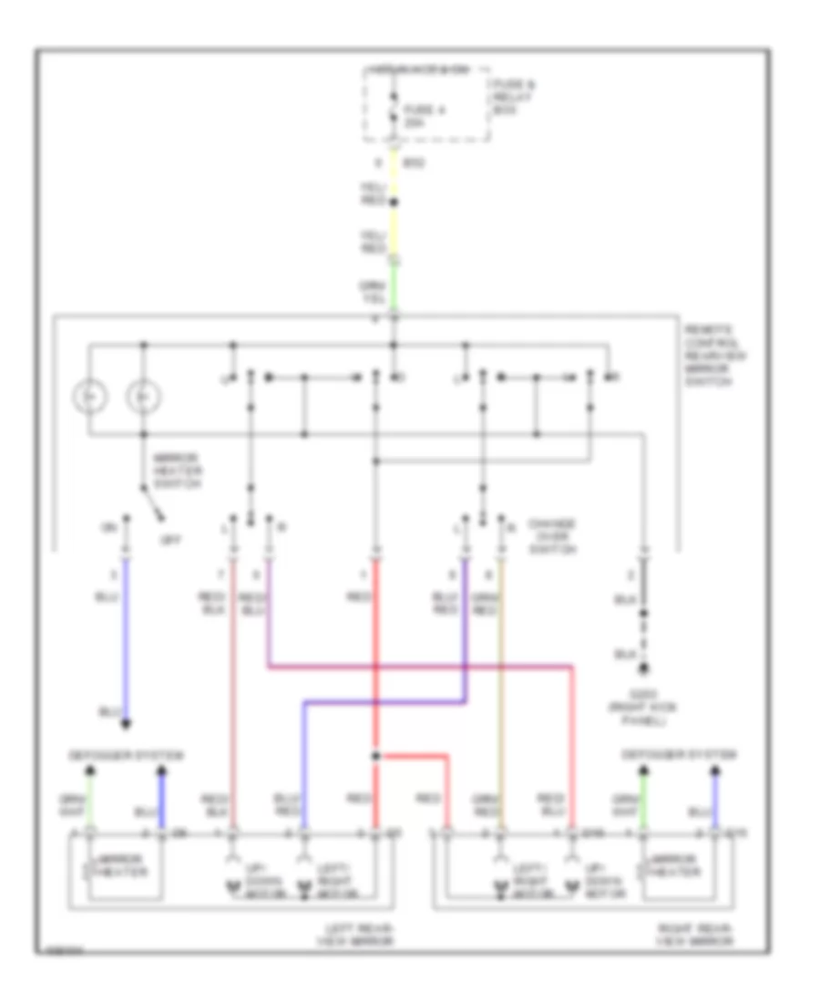 Power Mirror Wiring Diagram for Subaru Forester L 1998