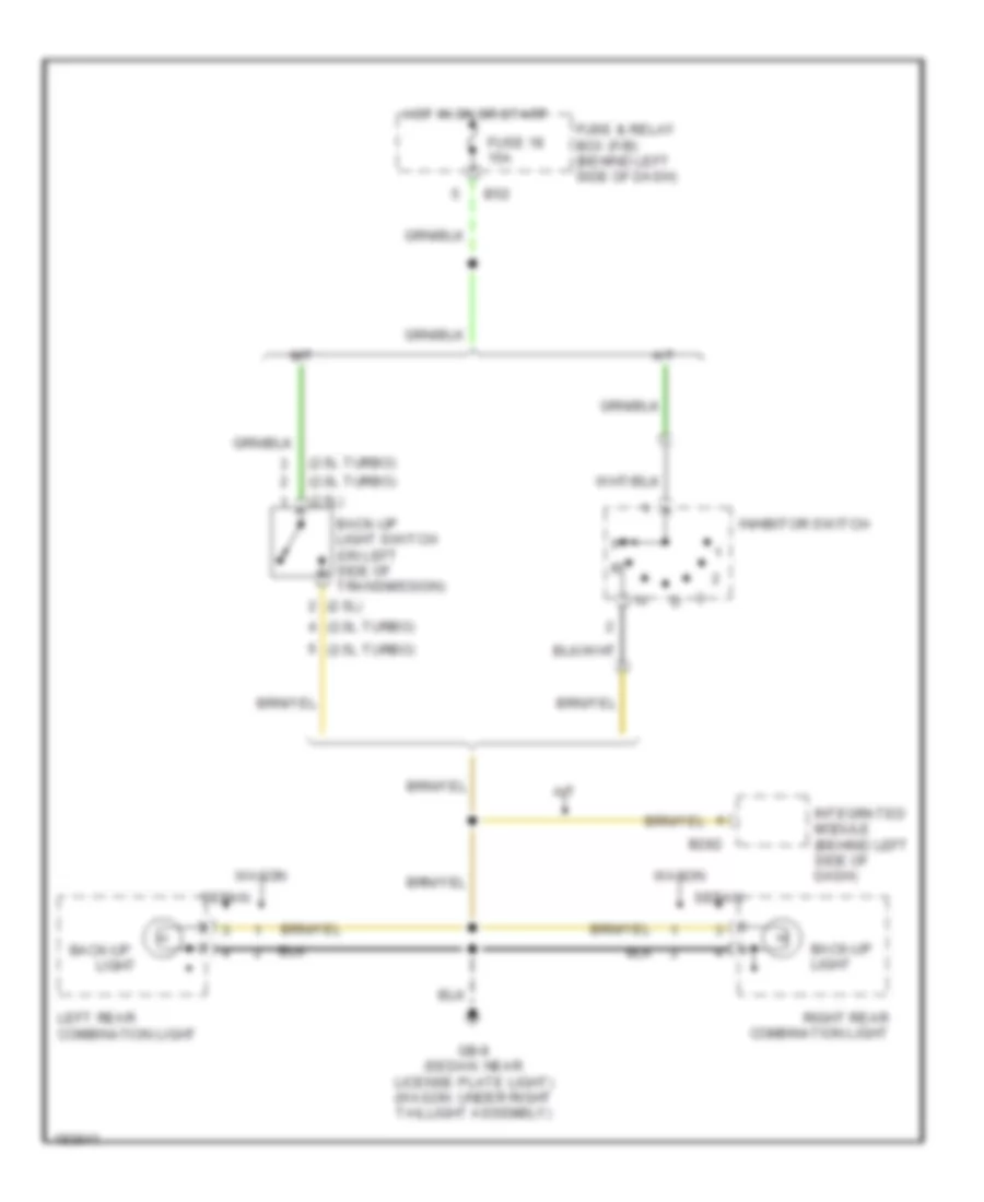 Back up Lamps Wiring Diagram for Subaru Impreza RS 2004