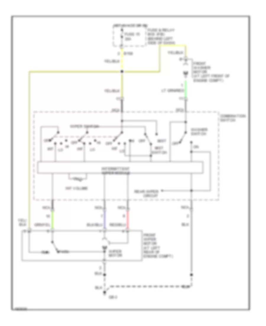 Front Wiper Washer Wiring Diagram for Subaru Impreza RS 2004