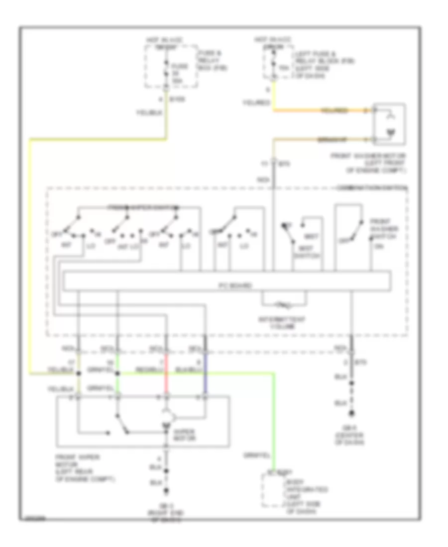 Front Wiper Washer Wiring Diagram for Subaru Impreza WRX STi Limited 2011