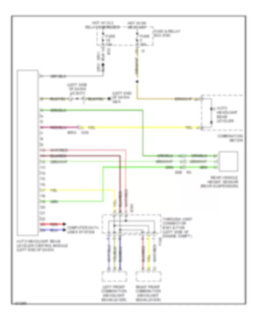 Headlamps Leveling Wiring Diagram for Subaru Forester 2.0XT Premium 2014