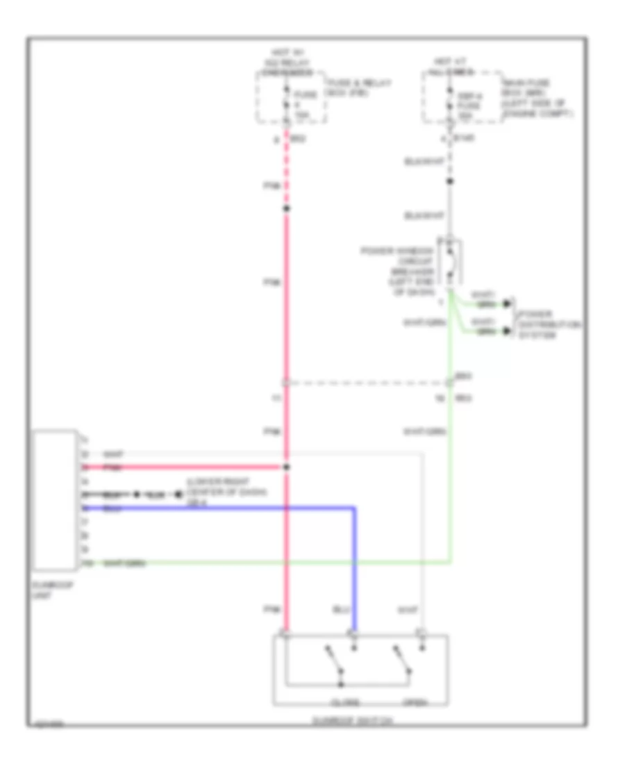 Power TopSunroof Wiring Diagram for Subaru Forester 2.0XT Premium 2014