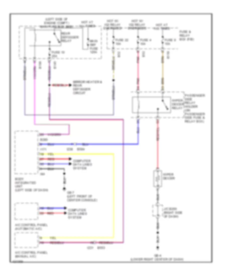 Wiper Deicer Wiring Diagram for Subaru Forester 2 5i 2014