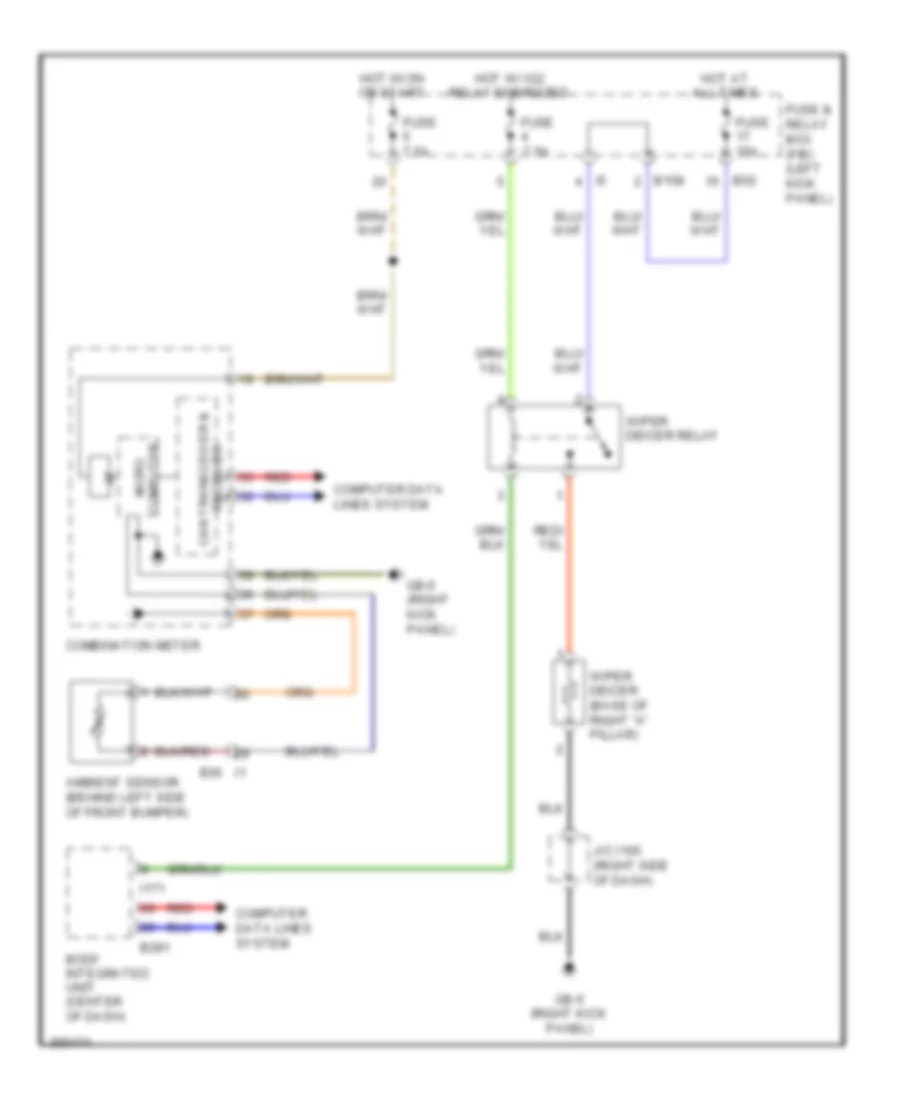 Wiper Deicer Wiring Diagram for Subaru Legacy Premium 2011