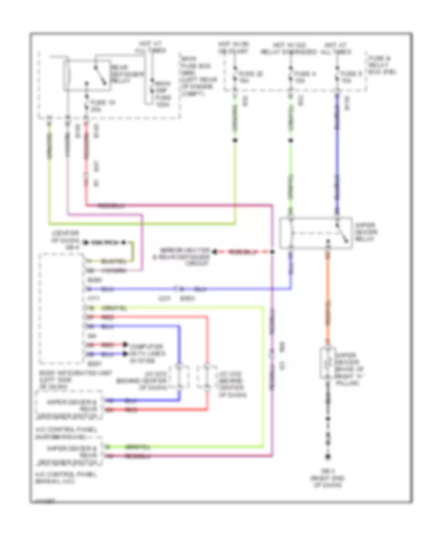 Wiper Deicer Wiring Diagram for Subaru Impreza Limited 2014
