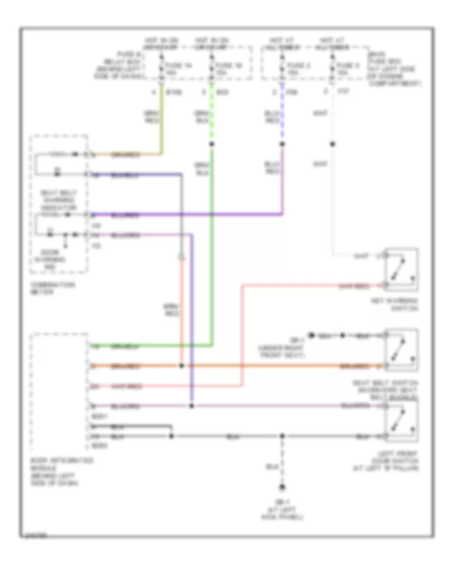Warning Systems Wiring Diagram for Subaru Forester XS 2005