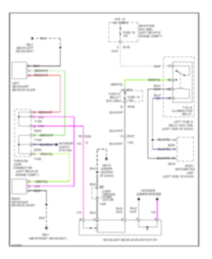 Headlamps Leveling Wiring Diagram for Subaru Impreza WRX 2014