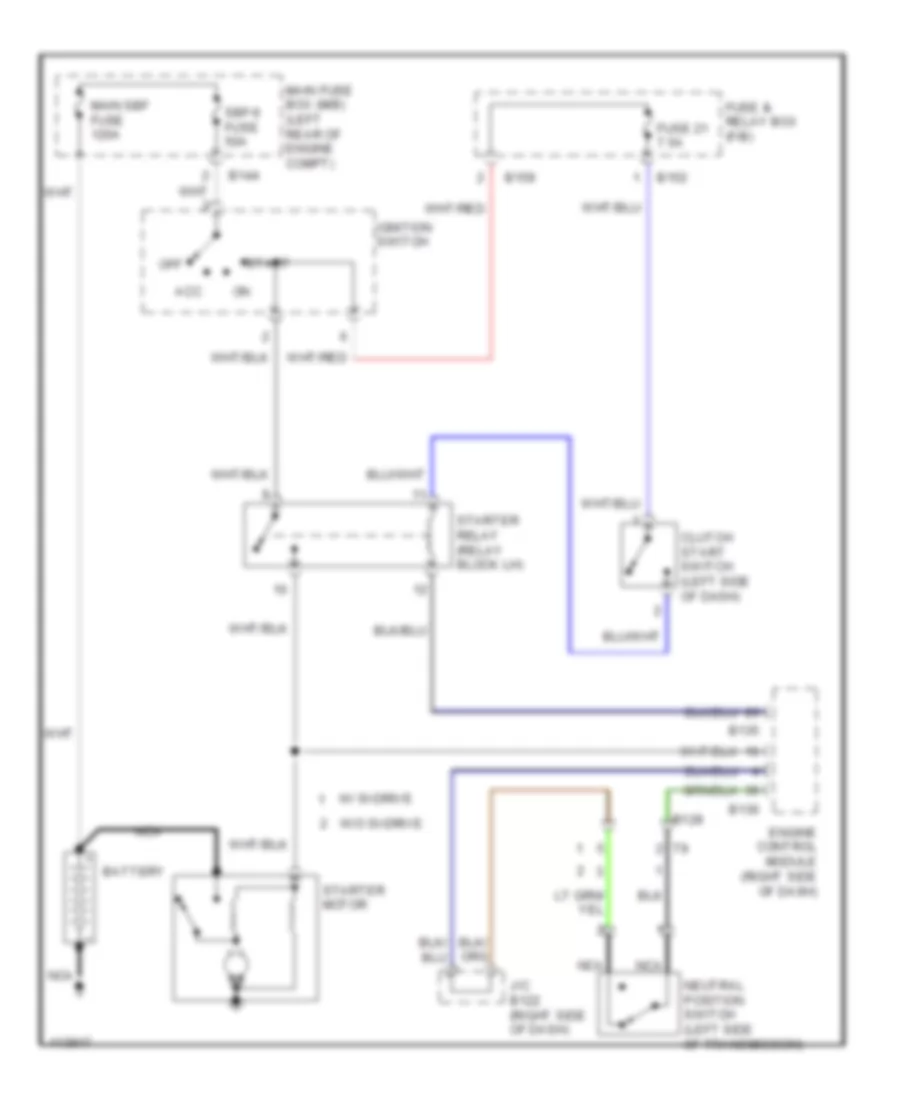 Starting Wiring Diagram for Subaru Impreza WRX 2014