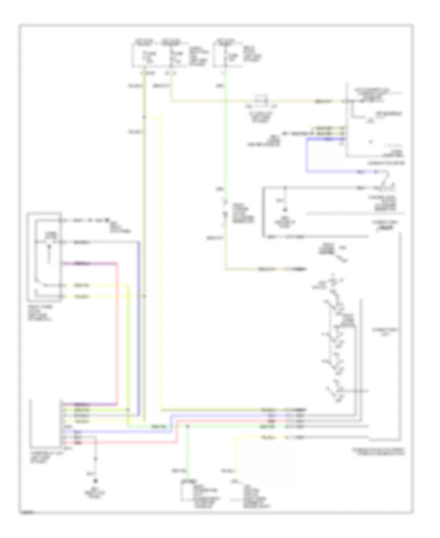 Электросхема передних стеклоочистителей дворников и омывателя лобового стекла для Subaru Tribeca Limited 2011