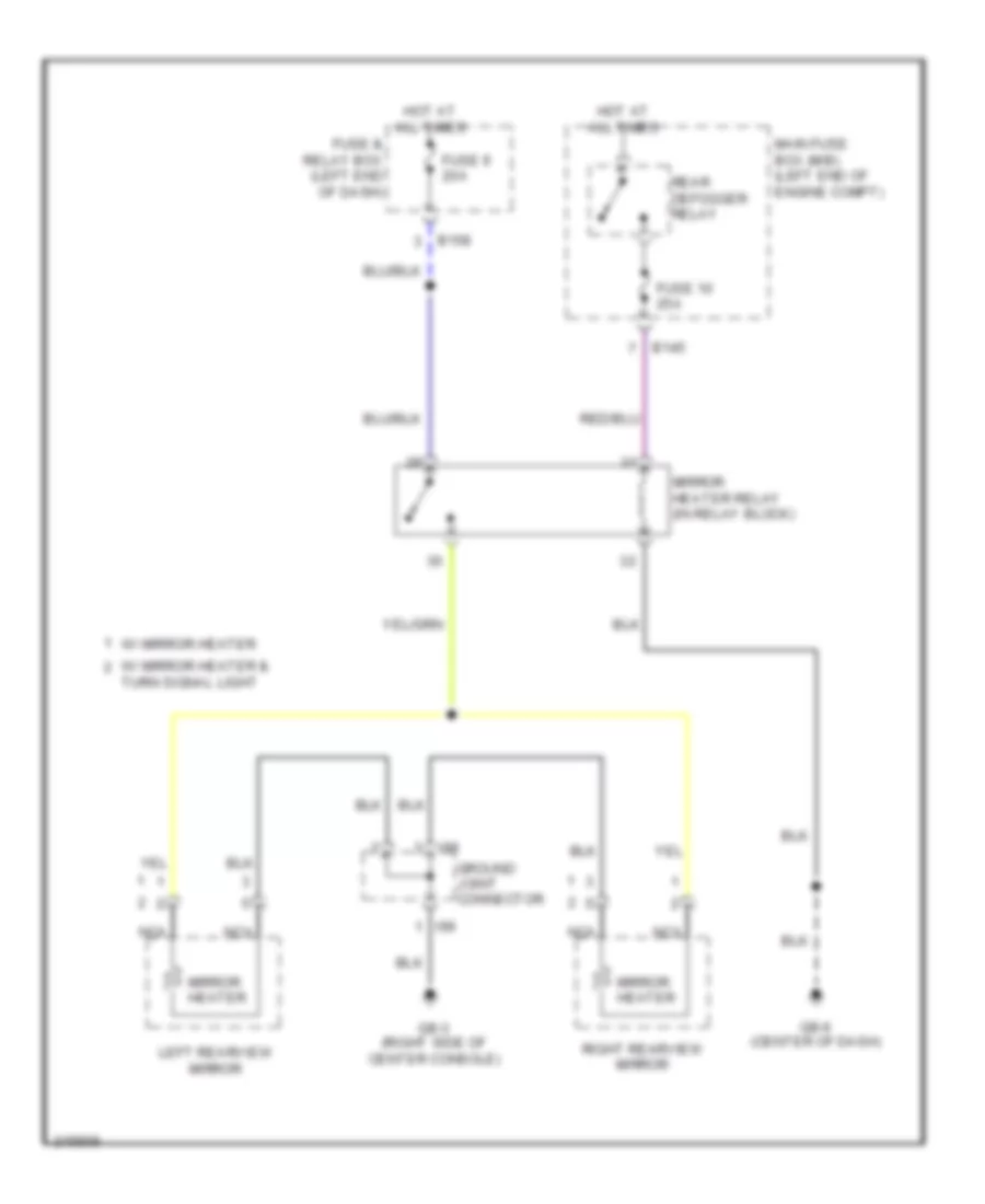 Heated Mirrors Wiring Diagram for Subaru Legacy GT Limited 2005