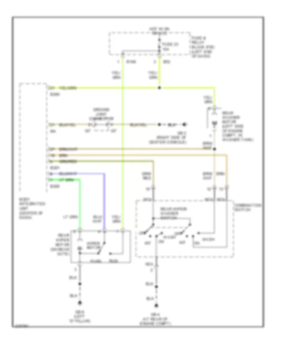 Rear WasherWiper Wiring Diagram for Subaru Legacy GT Limited 2005