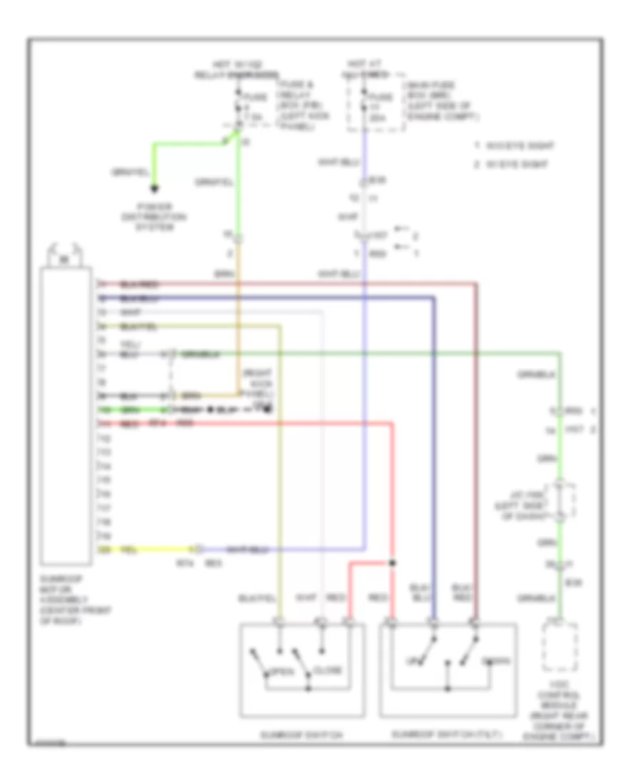 Power TopSunroof Wiring Diagram for Subaru Legacy 2.5i 2014
