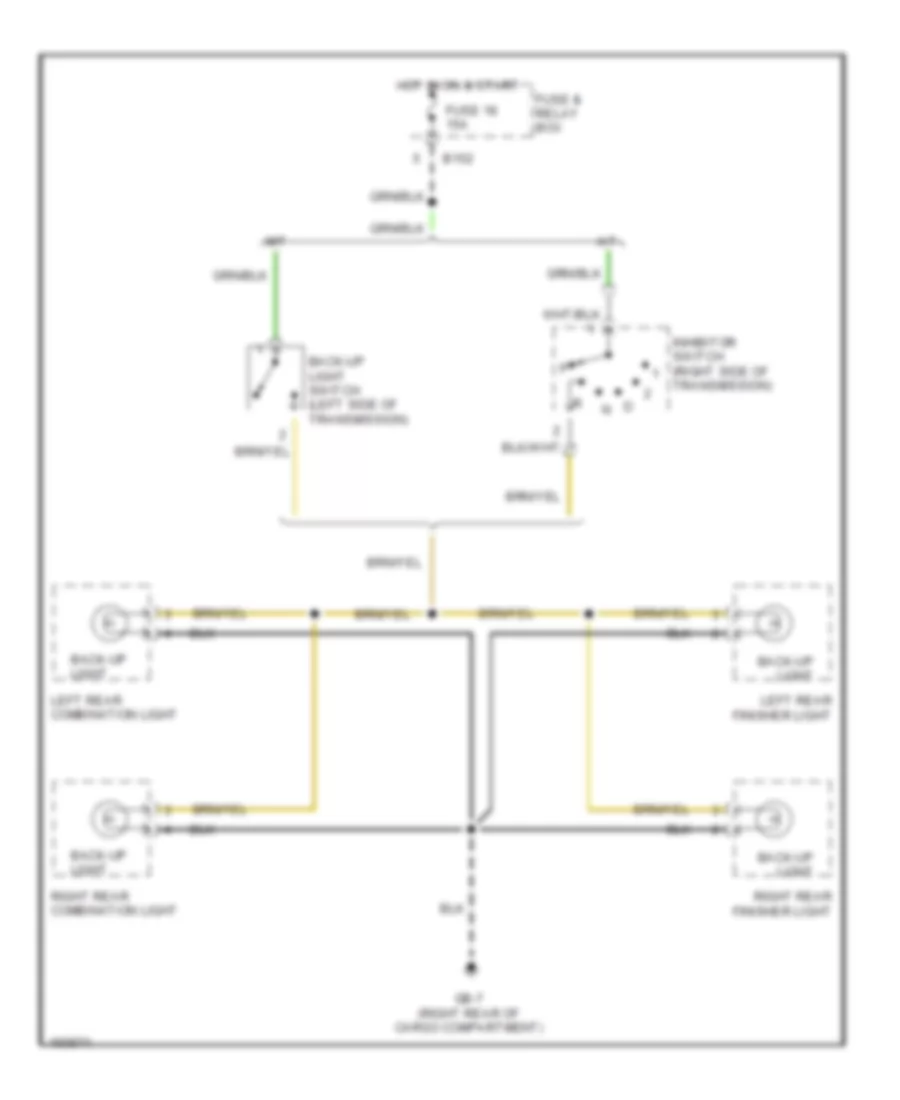 Back up Lamps Wiring Diagram for Subaru Forester L 2002