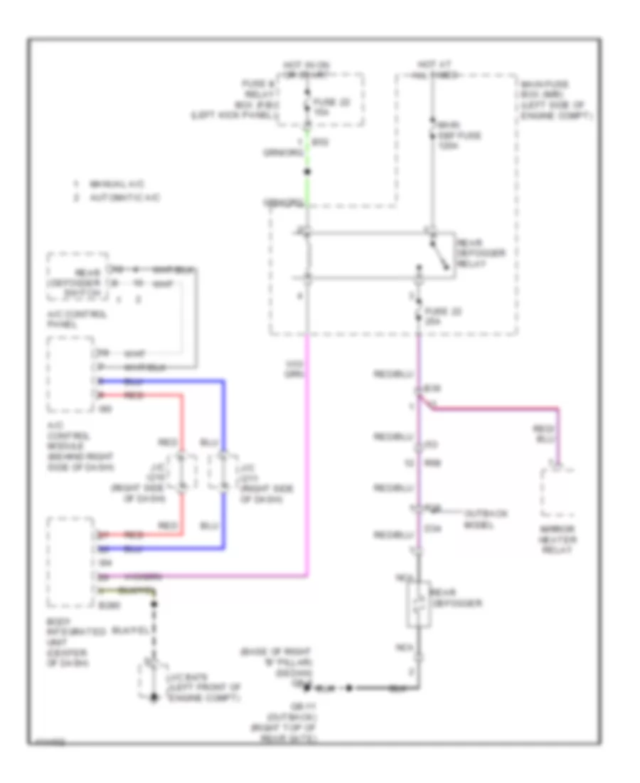 Rear Defogger Wiring Diagram for Subaru Legacy 2 5i Sport 2014