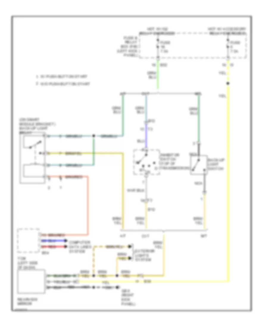 Automatic DayNight Mirror Wiring Diagram, without Home Link for Subaru Legacy 2.5i Sport 2014