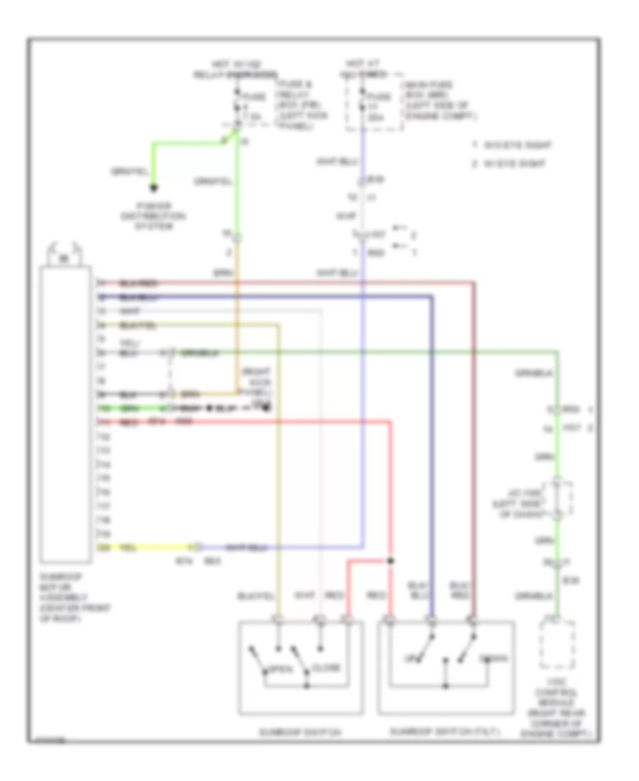 Power Top Sunroof Wiring Diagram for Subaru Legacy 2 5i Sport 2014