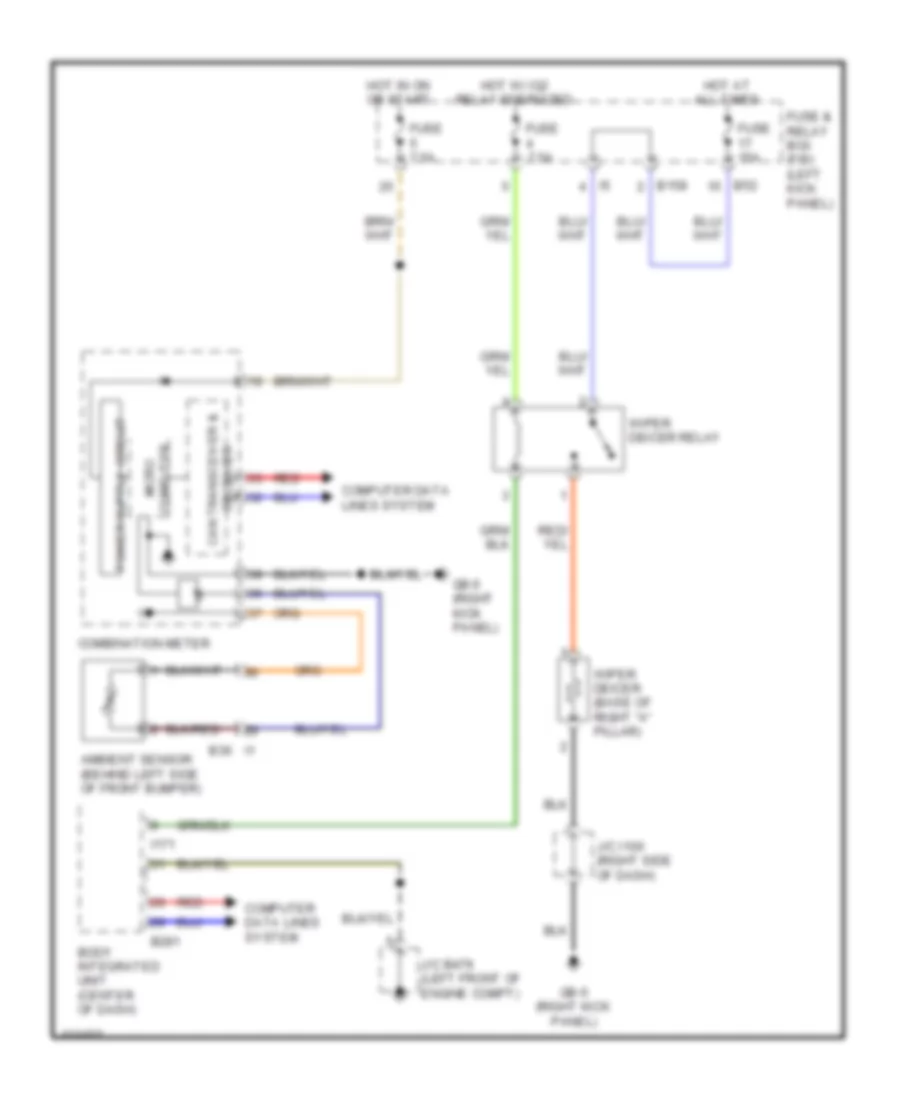 Wiper Deicer Wiring Diagram for Subaru Outback 2.5i 2014