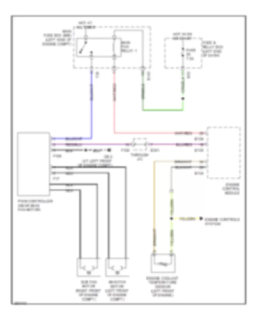 3.0L, Cooling Fan Wiring Diagram for Subaru Outback 2008