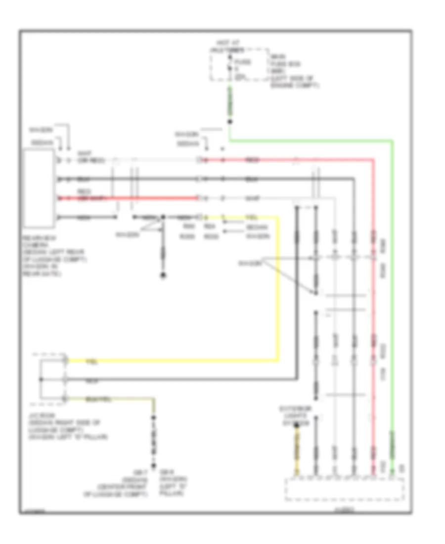 Rear View Camera Wiring Diagram, without Navigation for Subaru Outback 3.6R Limited 2014