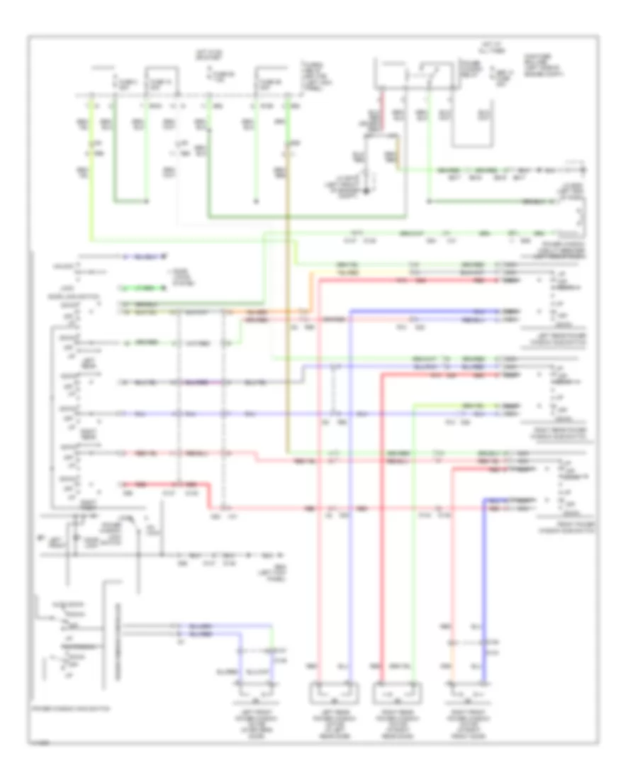 Power Windows Wiring Diagram, without Auto Up Function for Subaru Outback 3.6R Limited 2014