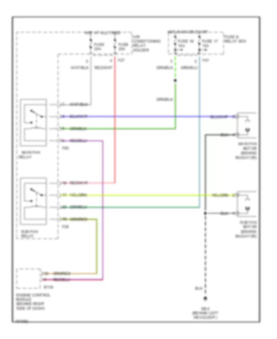 2.5L, Cooling Fan Wiring Diagram for Subaru Legacy GT Limited 2002