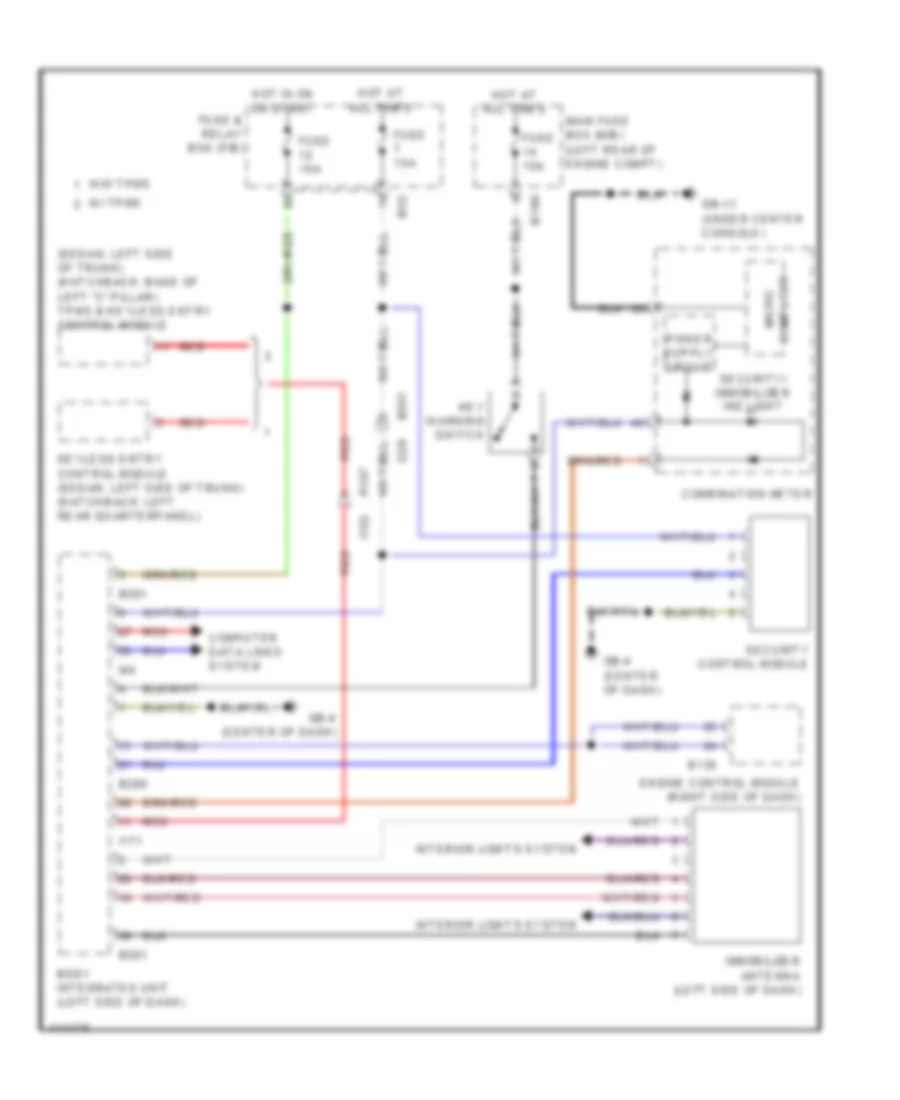 Immobilizer Wiring Diagram without HEV for Subaru XV Crosstrek Hybrid 2014