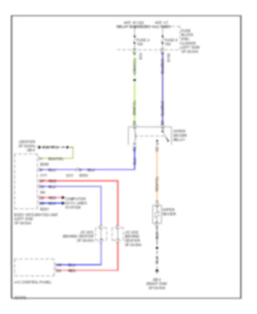 Wiper Deicer Wiring Diagram with HEV for Subaru XV Crosstrek Limited 2014