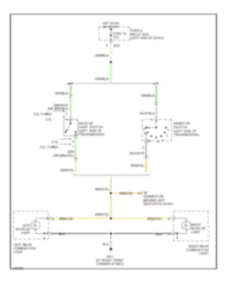 Back up Lamps Wiring Diagram for Subaru Baja Turbo 2006