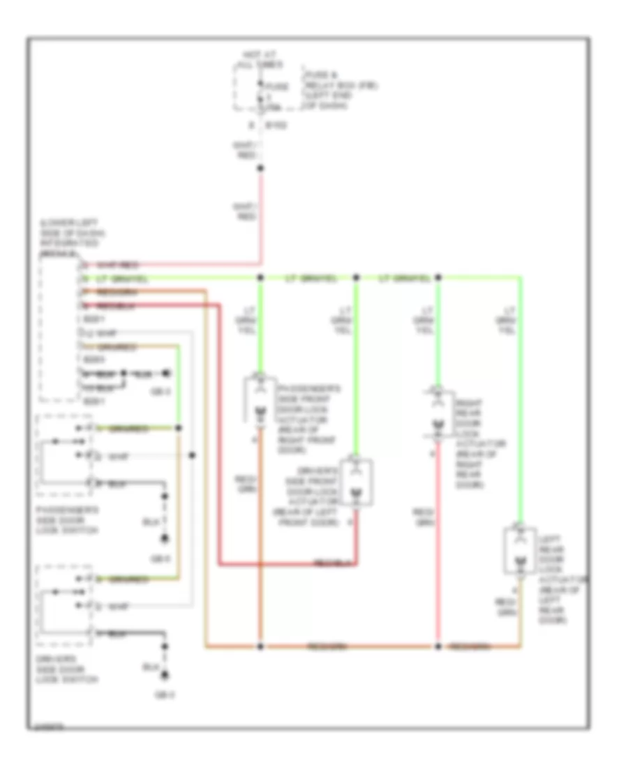 Power Door Locks Wiring Diagram for Subaru Baja Turbo 2006