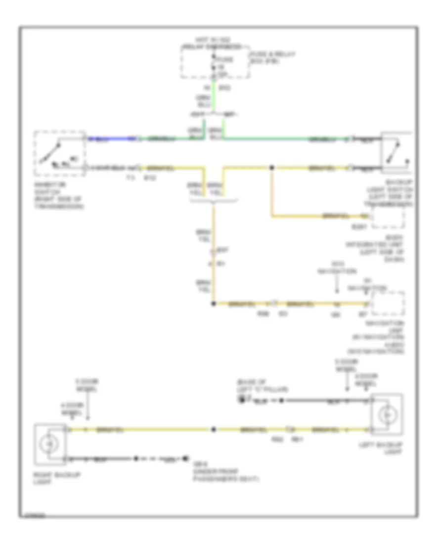 Backup Lamps Wiring Diagram for Subaru Impreza WRX Limited 2012