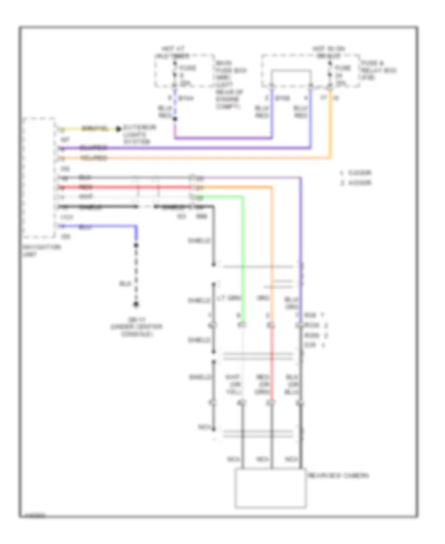 Rear View Camera Wiring Diagram, without HEV with Navigation  Standard MFD for Subaru XV Crosstrek Premium 2014