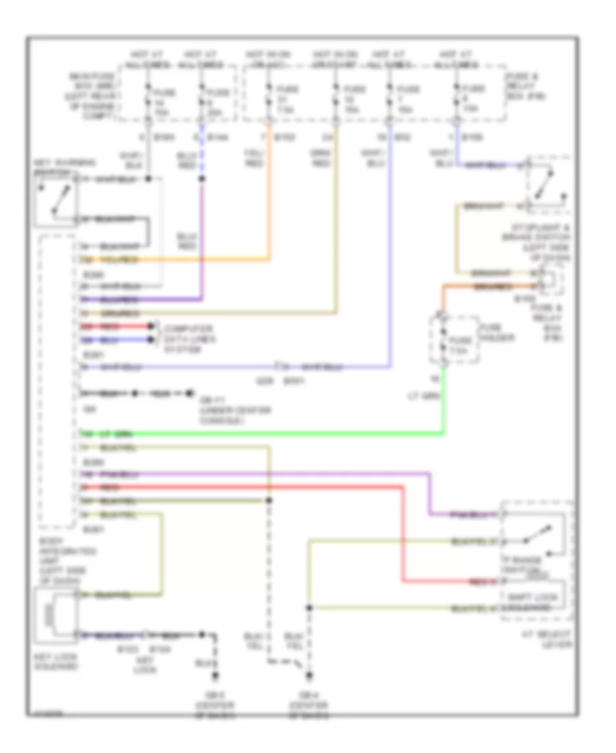 Shift Interlock Wiring Diagram, without HEV for Subaru XV Crosstrek Premium 2014