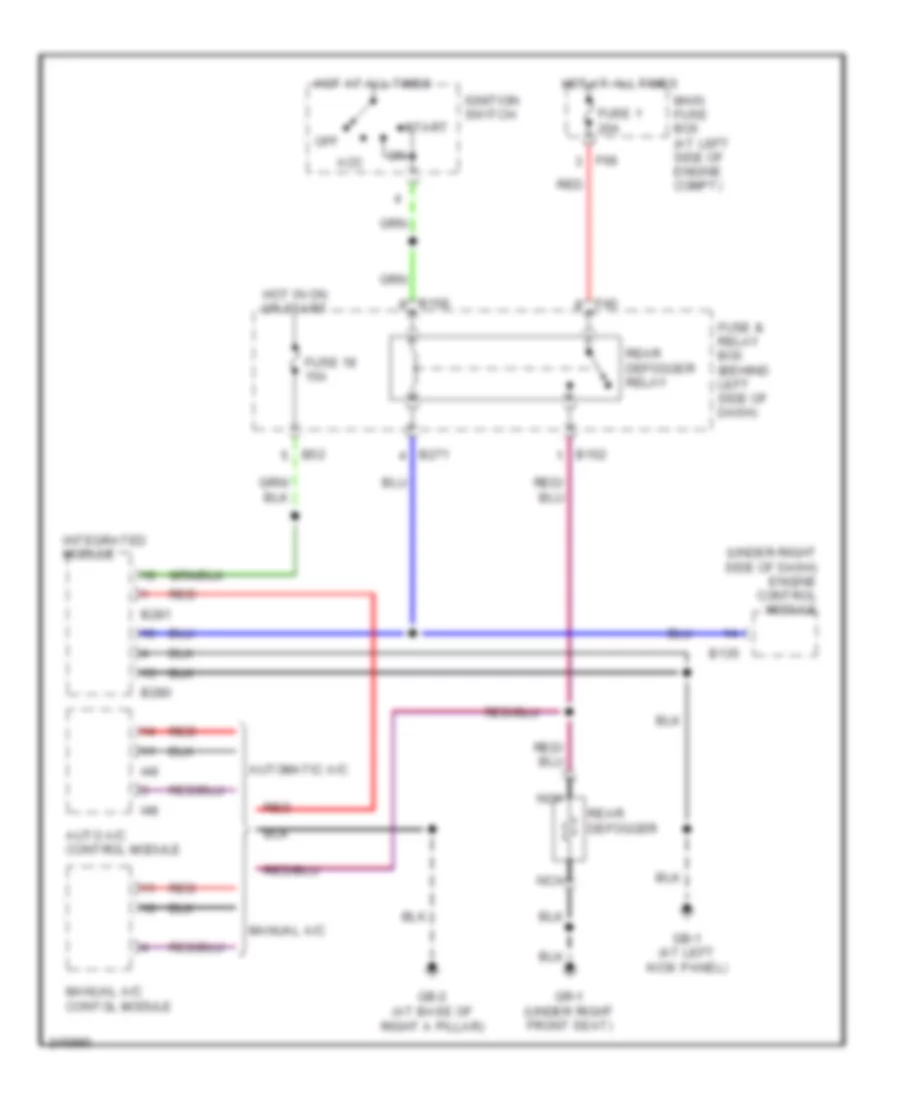 Rear Defogger Wiring Diagram for Subaru Forester X 2006