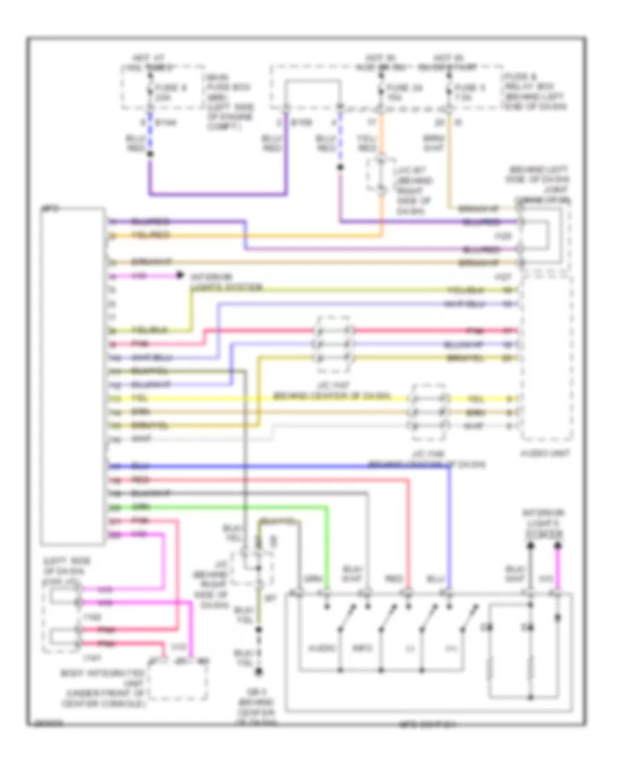 Multi-Information System Wiring Diagram for Subaru Tribeca 2008