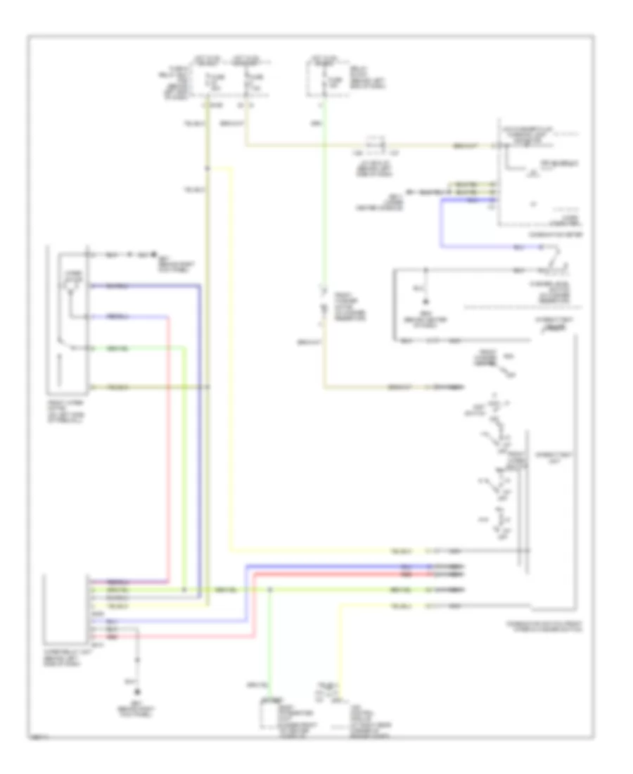 Электросхема передних стеклоочистителей дворников и омывателя лобового стекла для Subaru Tribeca 2008