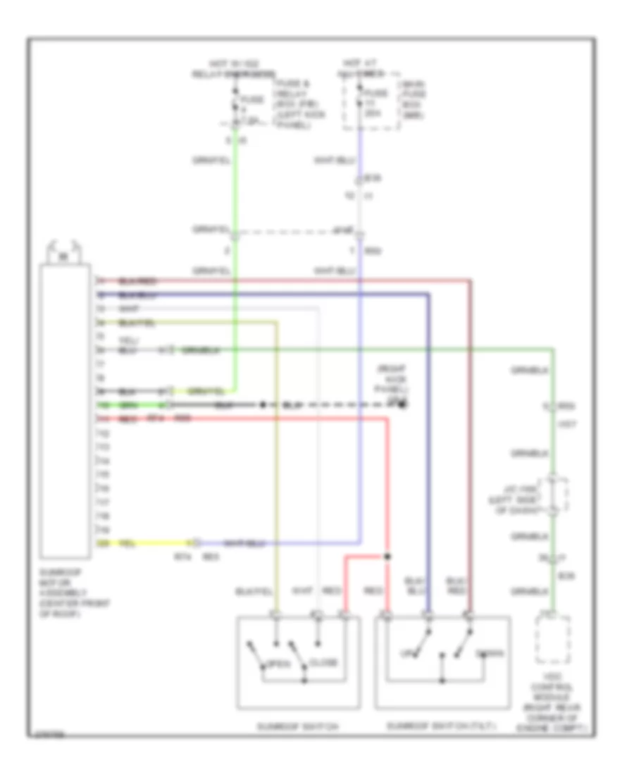 Power TopSunroof Wiring Diagram for Subaru Legacy Limited 2012