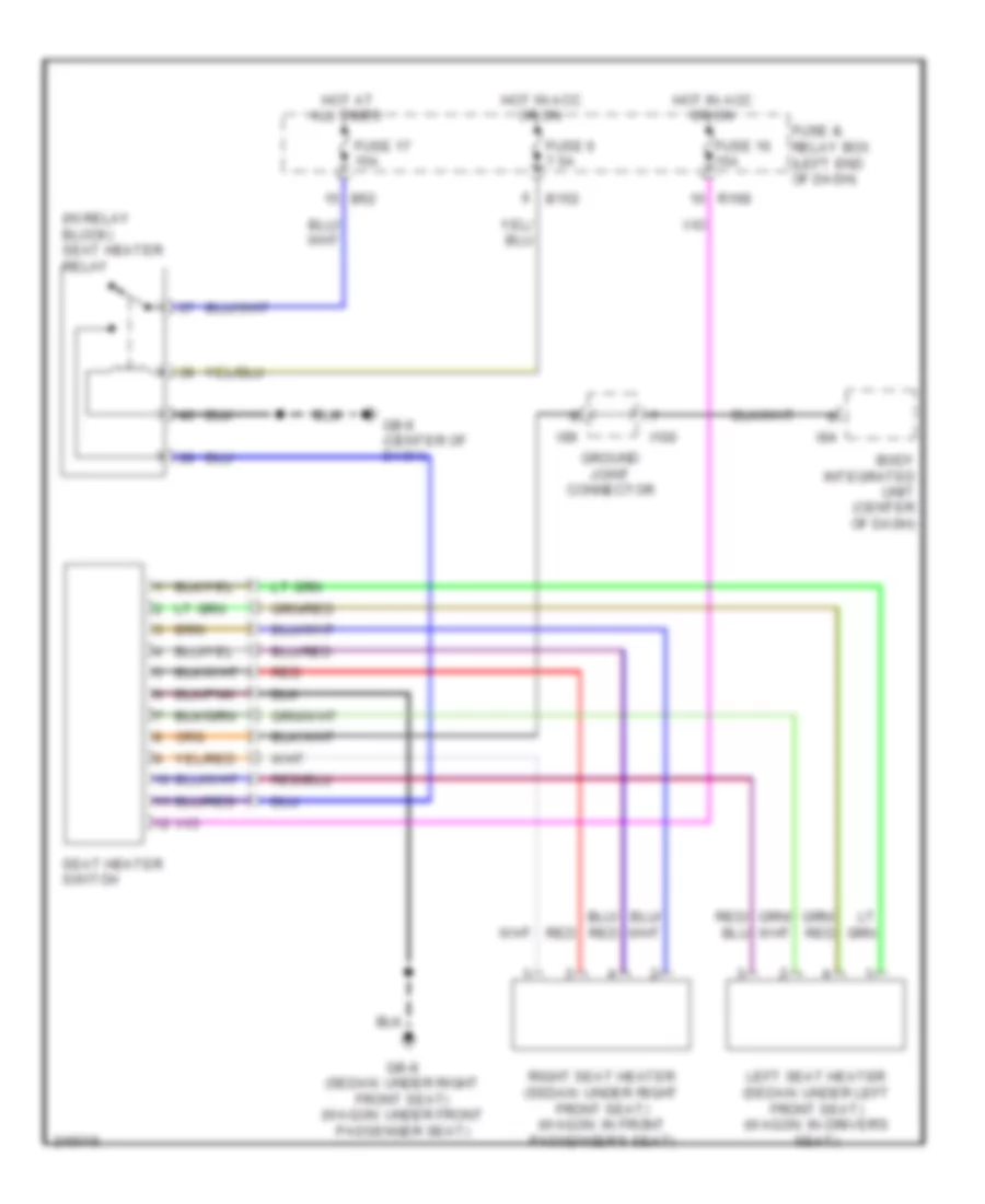 Heated Seats Wiring Diagram for Subaru Legacy GT Limited 2006