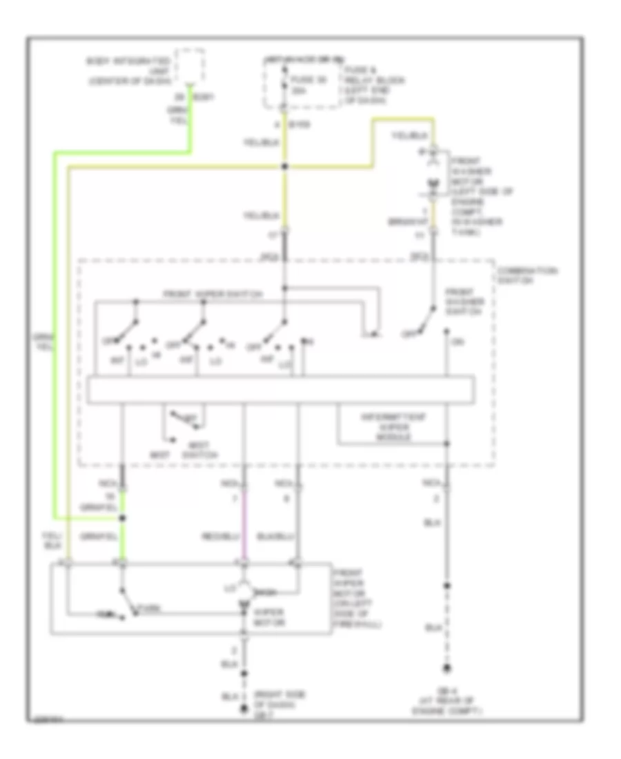 Front Wiper Washer Wiring Diagram for Subaru Legacy GT Limited 2006