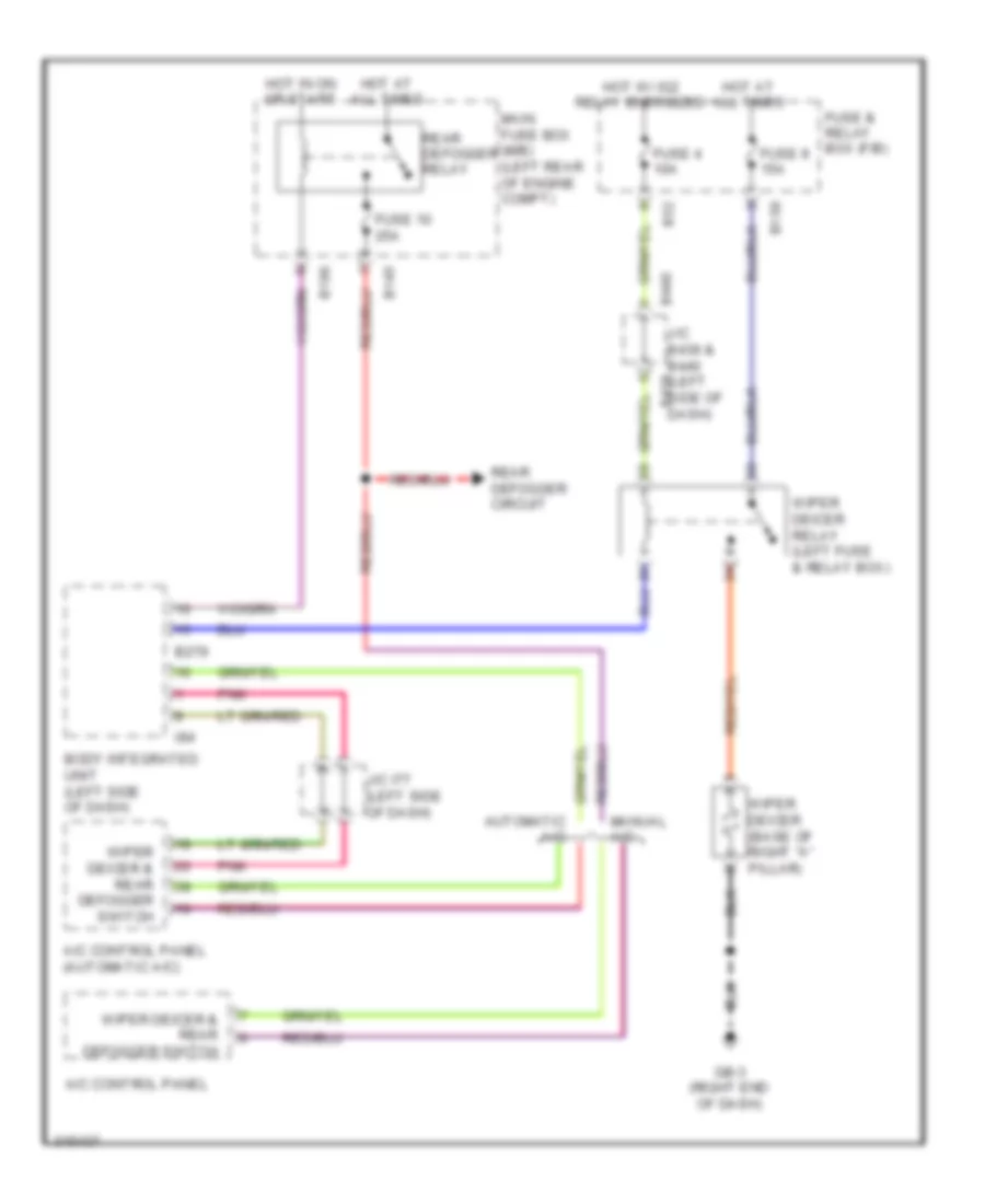 Wiper Deicer Wiring Diagram for Subaru Impreza WRX 2009