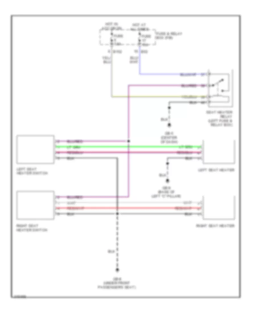 Heated Seats Wiring Diagram Except WRX STI for Subaru Impreza WRX 2009