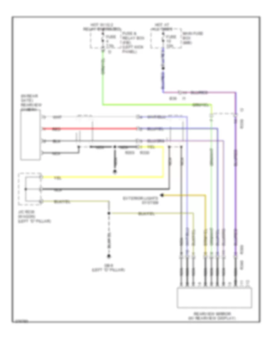 Электросхема камеры заднего вида, без навигация для Subaru Outback 2012