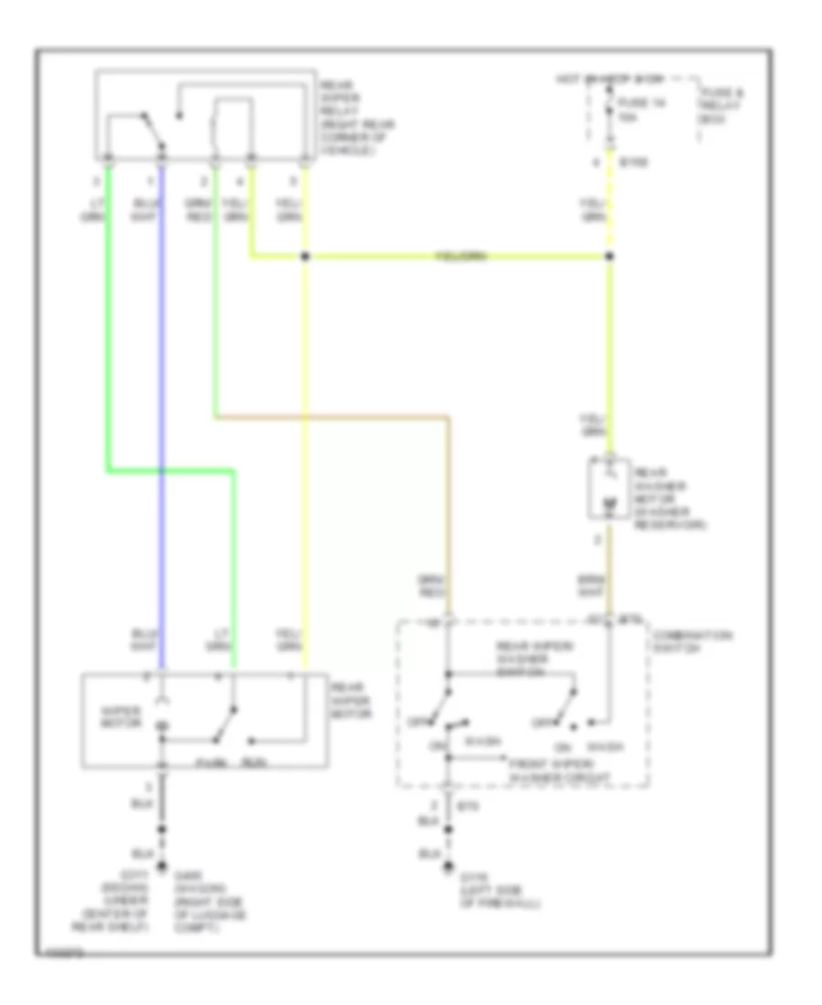 Rear WiperWasher Wiring Diagram for Subaru Outback Limited 2000