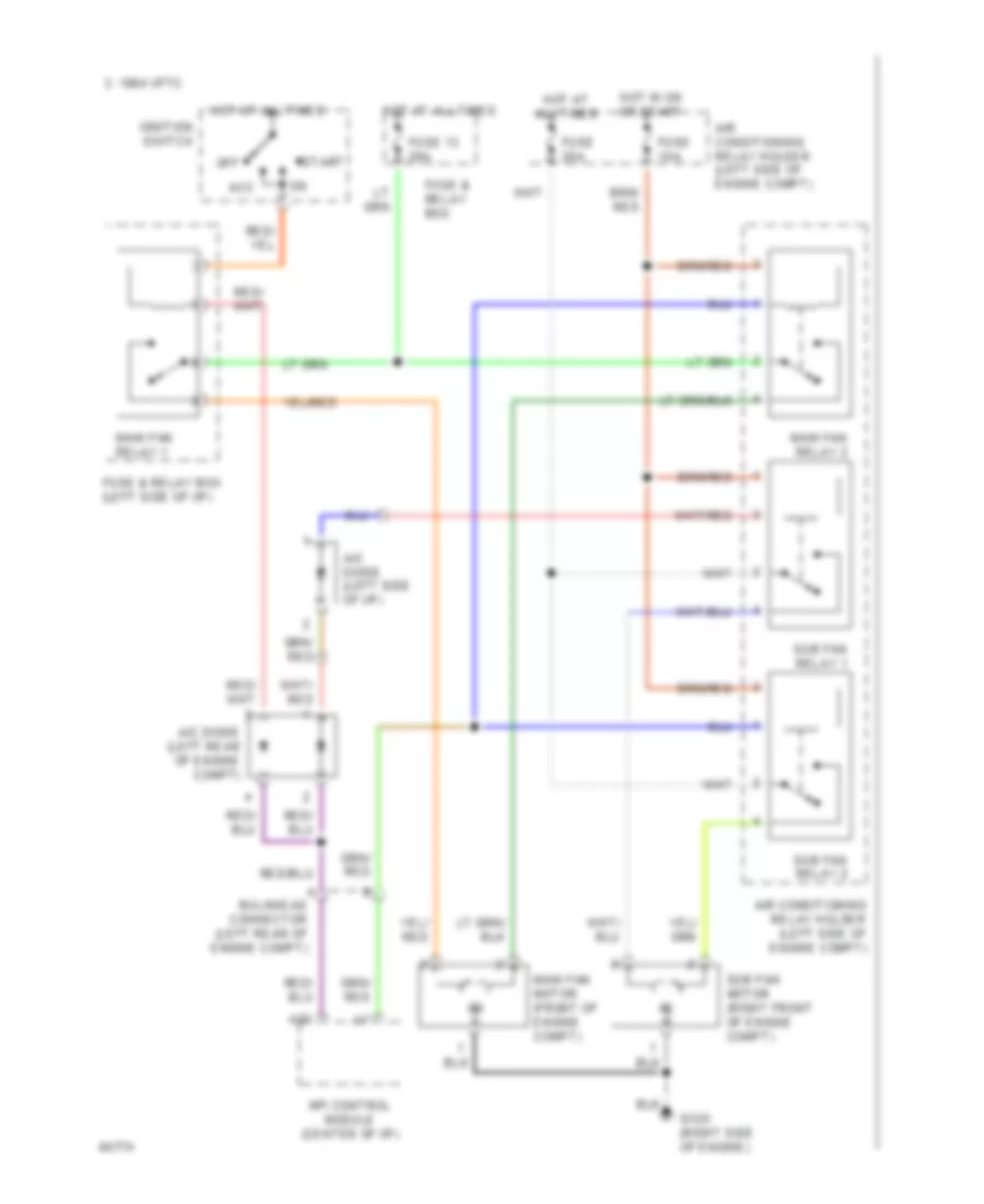 Cooling Fan Wiring Diagram with A C for Subaru Impreza LS 1994