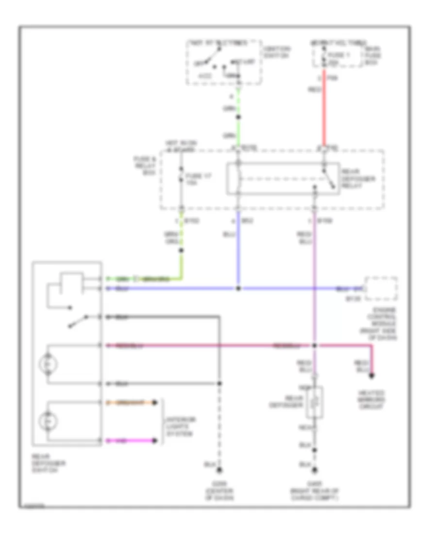 Rear Defogger Wiring Diagram for Subaru Forester S 2001