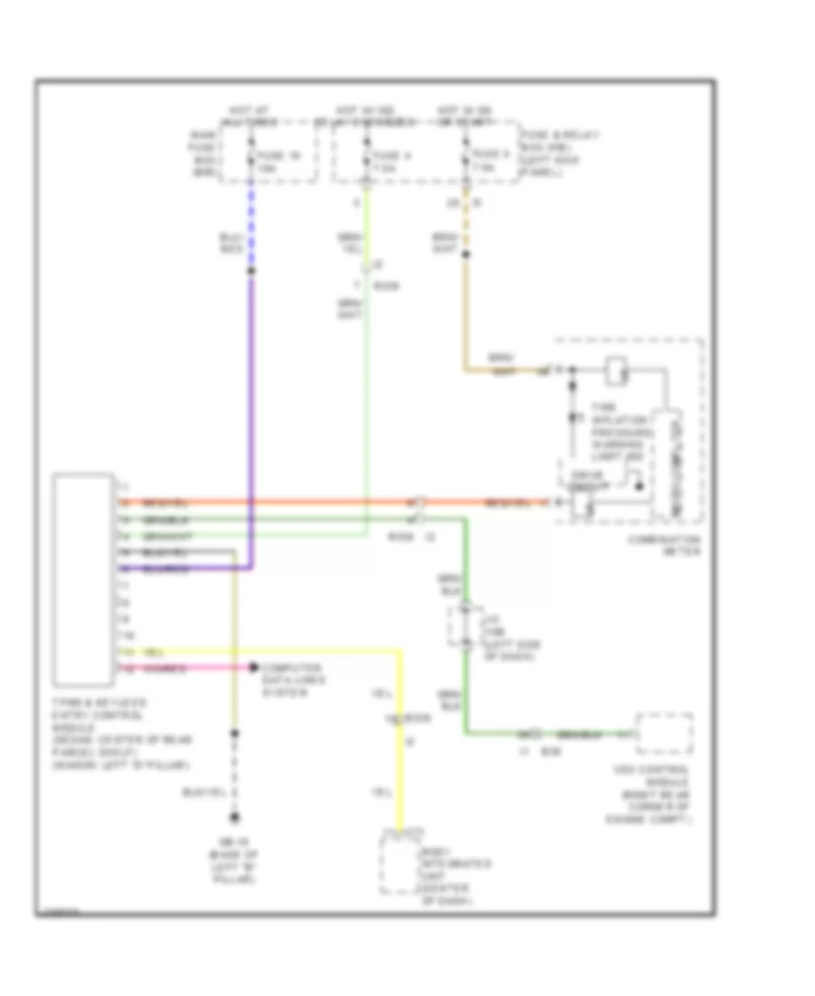 Tire Pressure Monitoring Wiring Diagram for Subaru Outback R Premium 2012