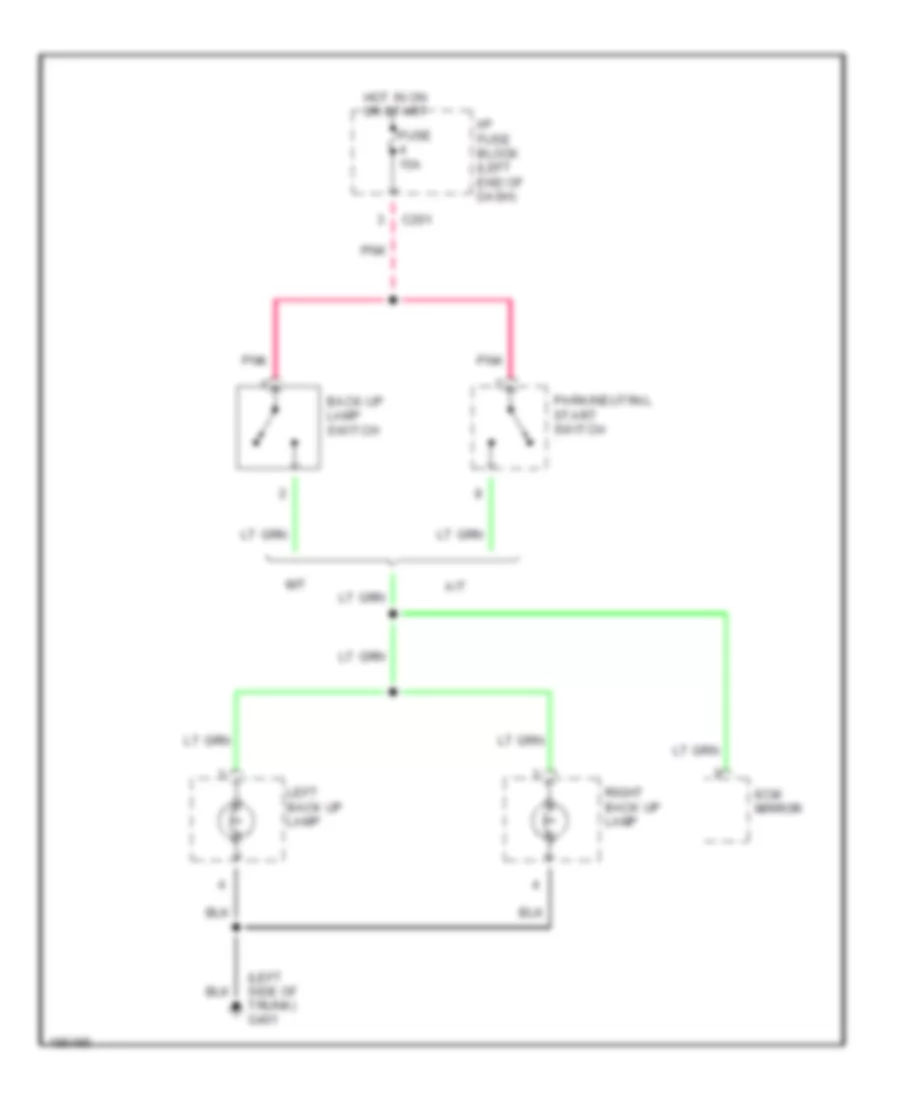 Back up Lamps Wiring Diagram for Suzuki Verona LX 2004
