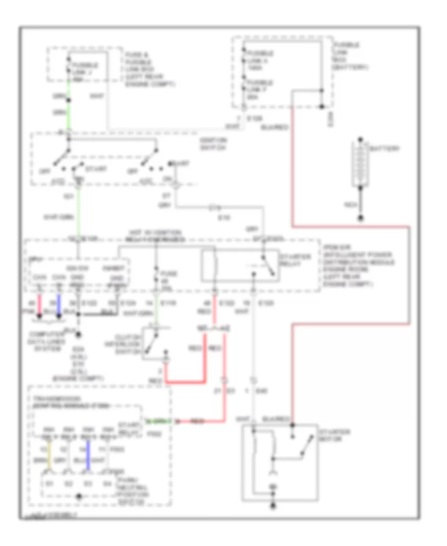 4.0L, Starting Wiring Diagram, without Clutch Interlock Cancel System for Suzuki Equator 2010