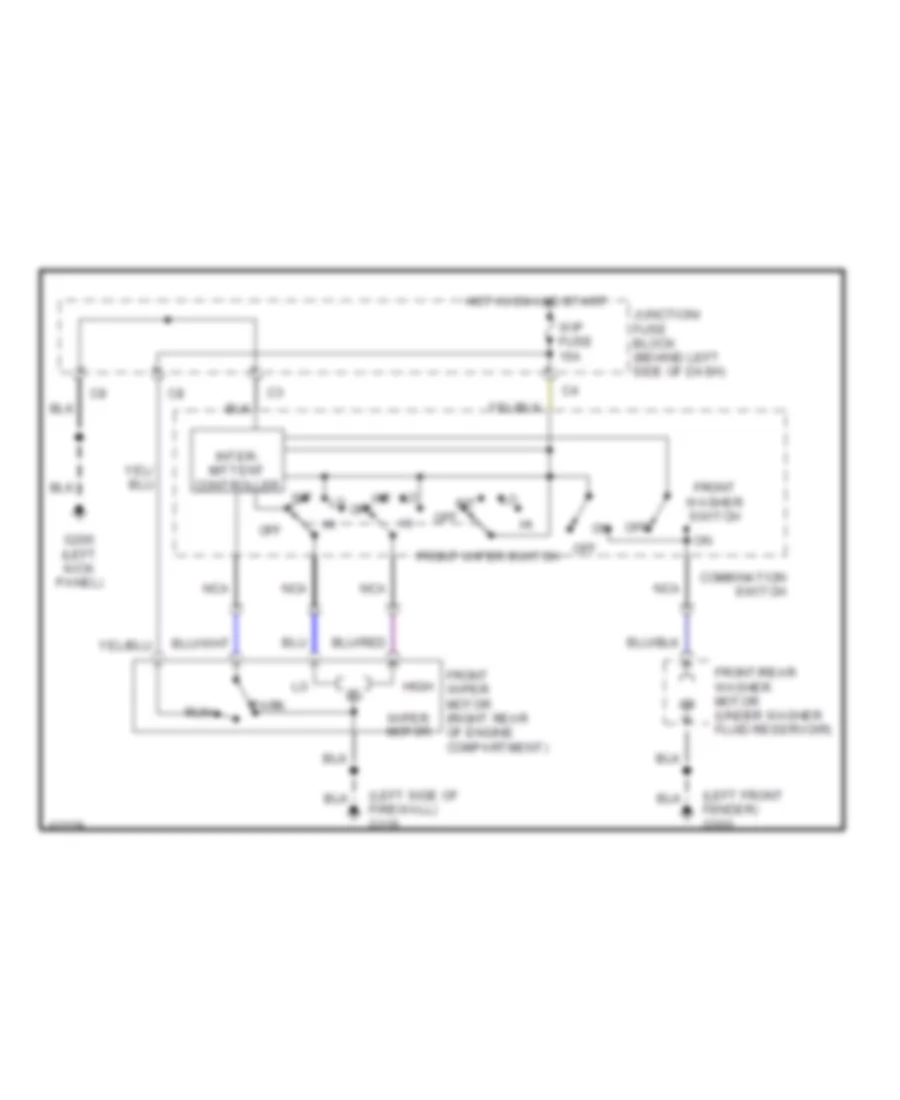 Front Wiper Washer Wiring Diagram for Suzuki Swift GS 1991